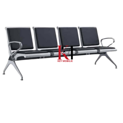 Banquette de réception 4 places en cuir avec 2 accoudoirs Réf. 0917