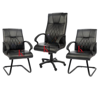 Ensemble Fauteuil JOKER en simili cuir NOIR  Réf. A0918