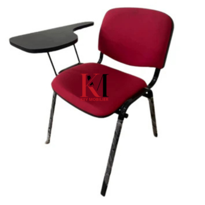 Chaise en tissu avec coque avec tablette écritoire rotative en BoisRéf:0929