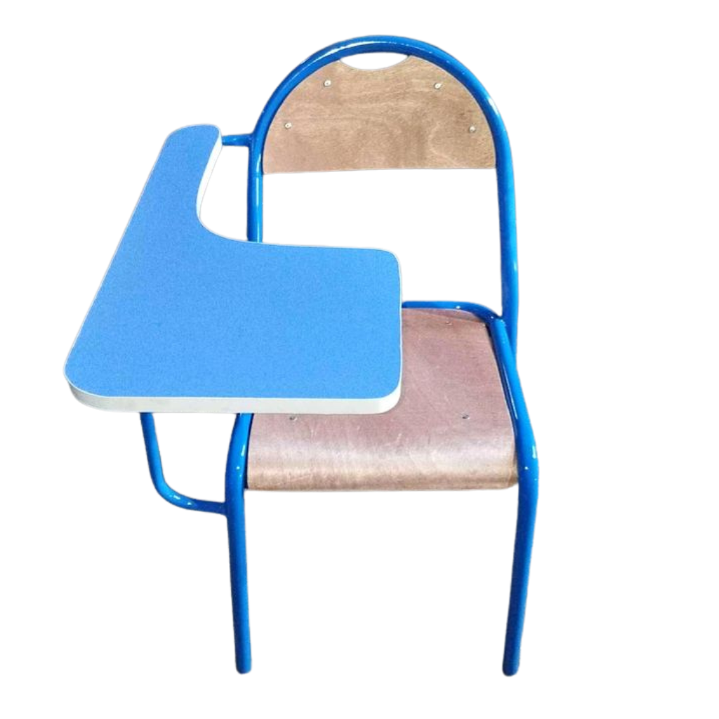 Chaise semi métallique dossier rond avec écritoire Fixe en Bois Réf. A0032